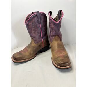 Dan Post Children's 3 D Majesty Leather Square Toe Boots DPC2947